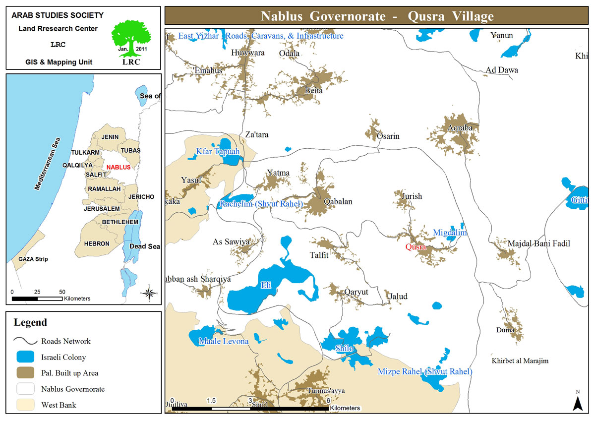 Colonists demolish an agricultural room and cut down trees in the town of Qusra/ Nablus Governorate | LRC