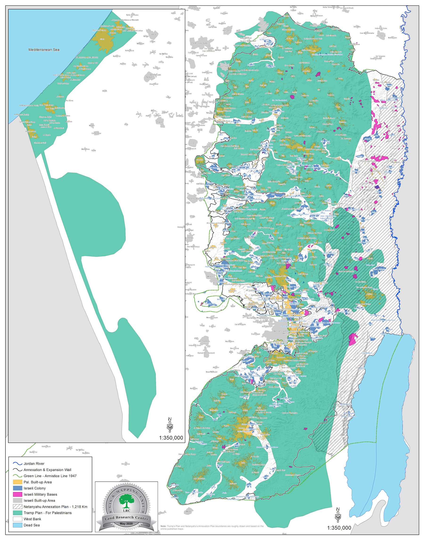 خطة (ترمب) لتقسيم الأراضي الفلسطينية – أيار 2020 م | LRC