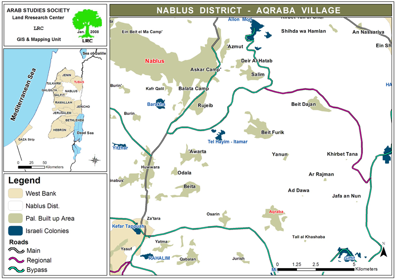 مستعمرو البؤرة الاستعمارية المقامة على أراضي عقربا يقطعون 200 شجرة مثمرة من أراضي البلدة / محافظة نابلس | LRC