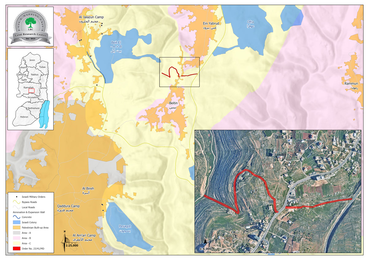 أمر عسكري بوضع اليد على 7.2 دونم من أراضي البيرة وعين يبرود بمحافظة رام الله | LRC