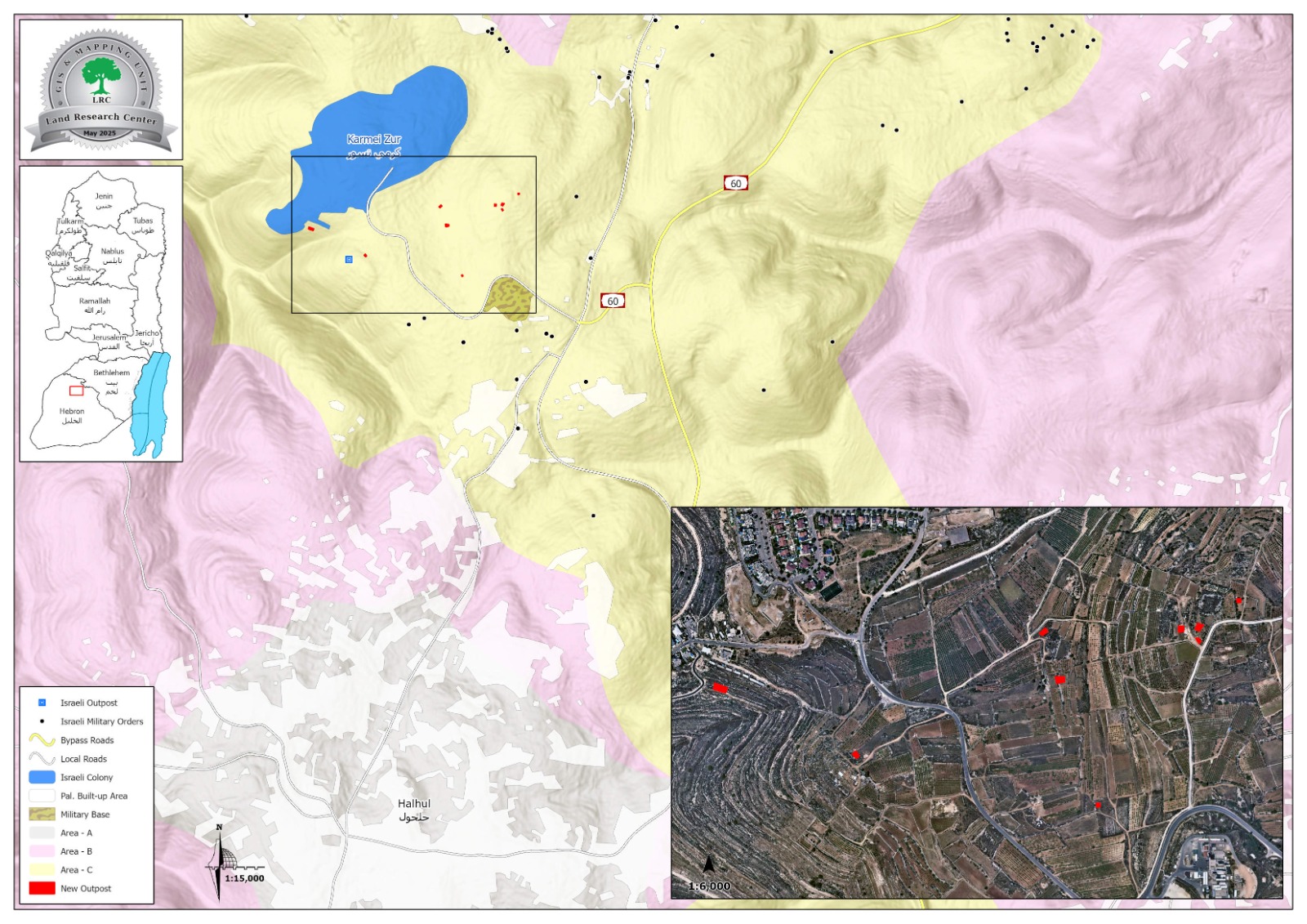 مستعمرون يخربون أراضي زراعية ويقيمون بؤر استعمارية جديدة على أراضي المزارعين في وادي الأمير شمال حلحول / محافظة الخليل | LRC